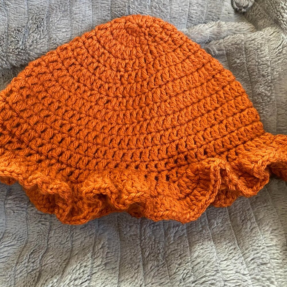 Peach/Orange Crochet Bucket Hat